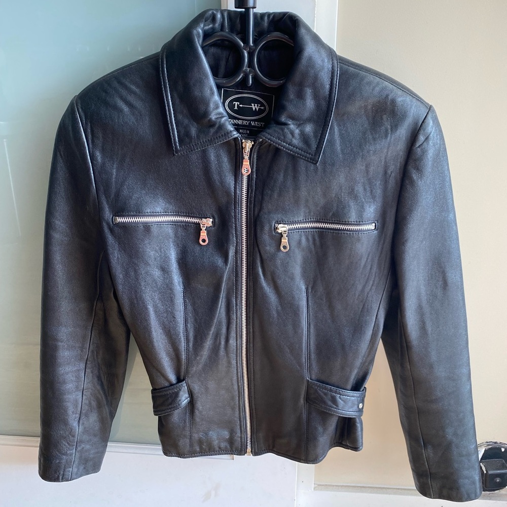 Vintage leather biker jacket
